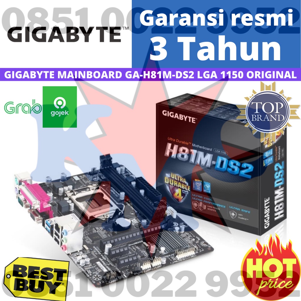 Jual GIGABYTE MAINBOARD GA H81M DS2 H81M DS2 LGA 1150 ORIGINAL Shopee