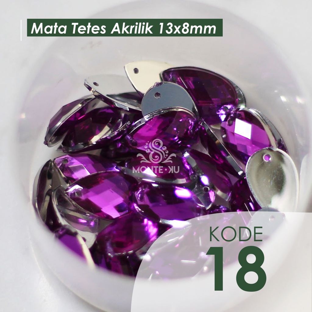 Jual Monte Manik Mote Beads Borci Payet Mata Tetes 13x8 Akrilik Kristal