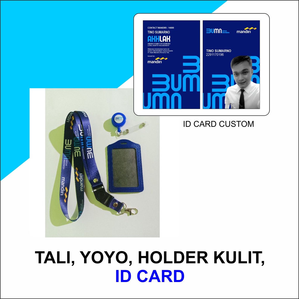 Jual CETAK IDCARD BUMN SATUAN PVC CUSTOM PNM MANDIRI BRI BTN KAI BNI