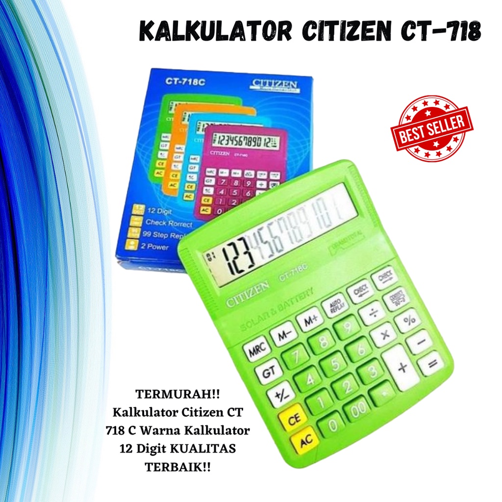 Jual Kalkulator Citizen Ct Kalkulator Warna Digit Kualitas