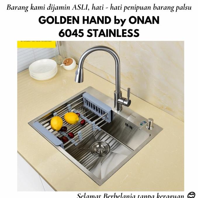 Jual Promo Bak Cuci Piring Kitchen Sink Onan Golden Hand 6045 Shopee