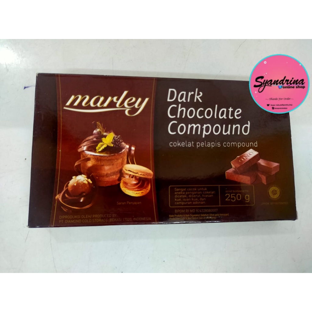 Jual TERMURAH MARLEY DARK CHOCO COMPOUND 250 GR COKLAT COMPOUND