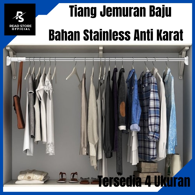 Jual Tiang Batang Flexible Jemuran Gantungan Baju Gorden Kamar Mandi