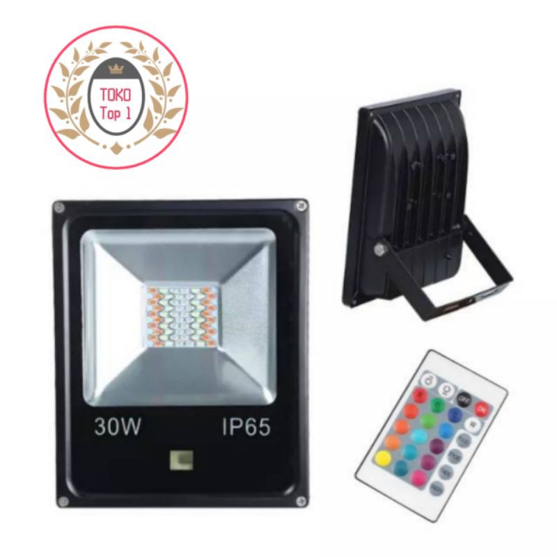 Jual Lampu Sorot LED RGB 30W Warna Warni Outdoor Waterproof Taman