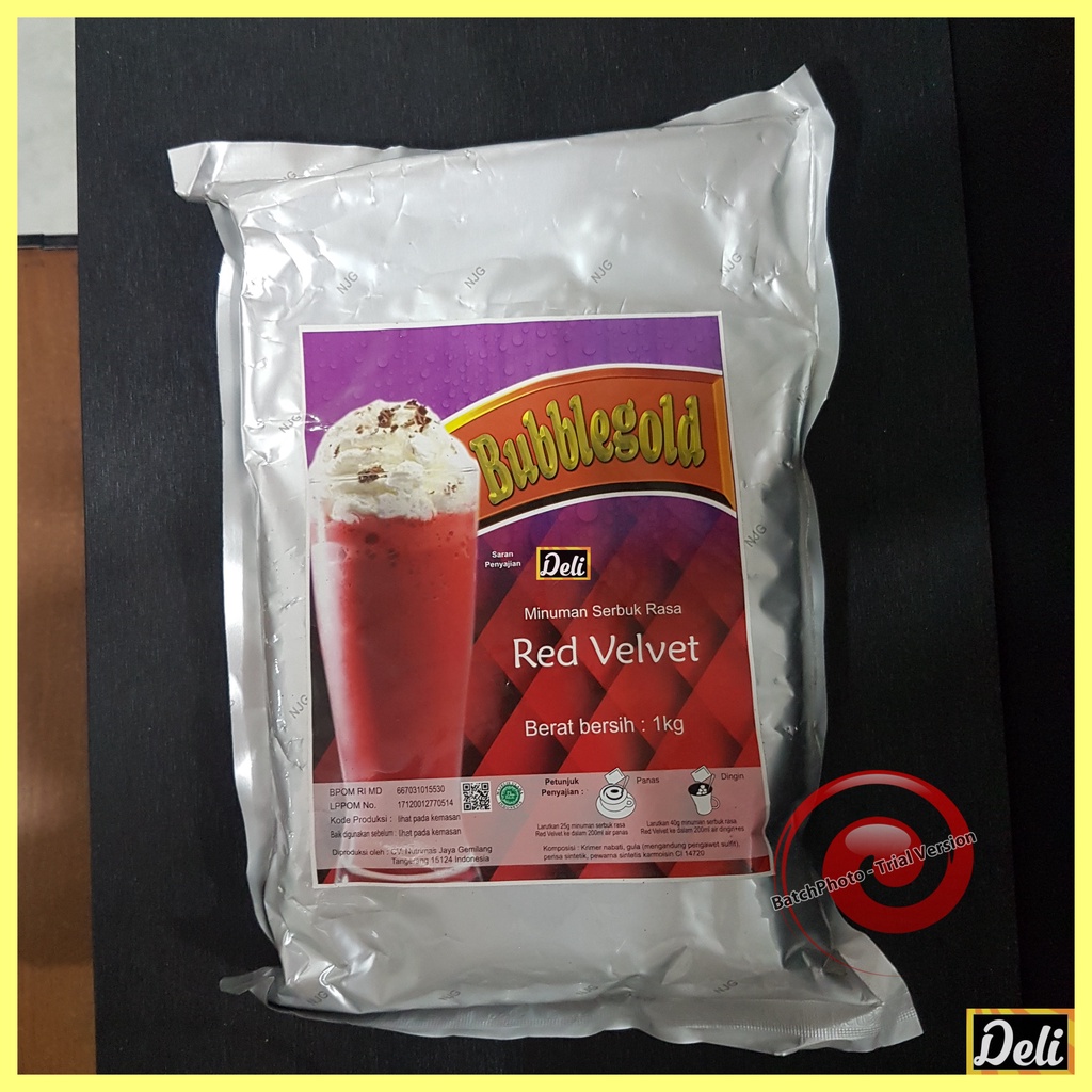 Jual Bubble Gold Red Velvet Serbuk Minuman Rasa Red Velvet 1kg Shopee