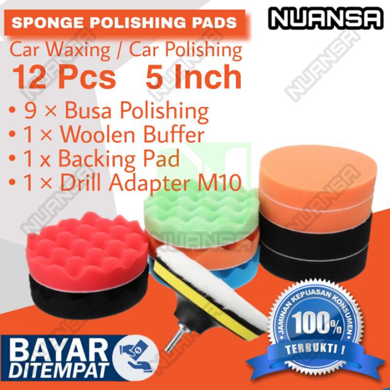 Jual Paket Spon Busa Poles Mobil Motor Pc Sponge Wool Polishing