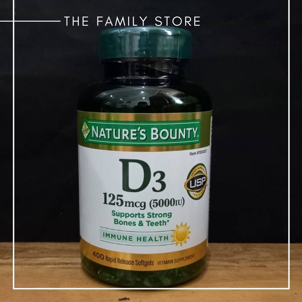 Jual Nature S Bounty Vitamin D3 5000 IU 125 Mcg 400 Rapid Softgels