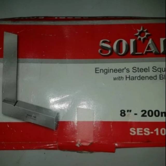 Jual Siku Mesin 8 Inch Penggaris Baja SOLAR Siku Baja Shopee Indonesia