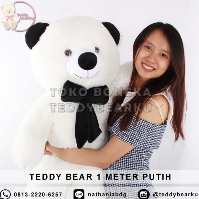 Jual Jual Boneka Teddy Bear Jumbo Meter Warna Putih Khas Bandung