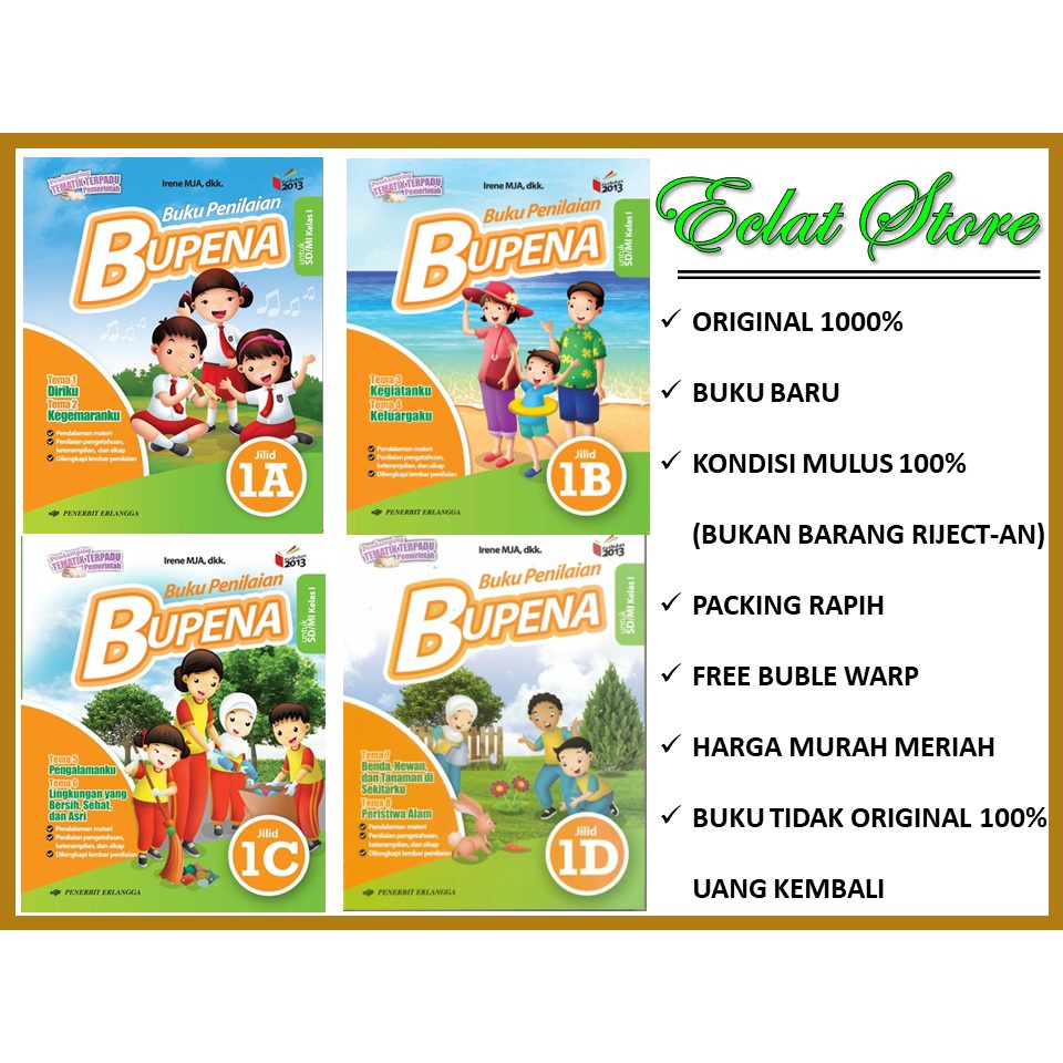 Jual BUKU BUPENA SD KELAS 1 ERLANGGA MURAH 1A 1B 1C 1D Shopee Indonesia