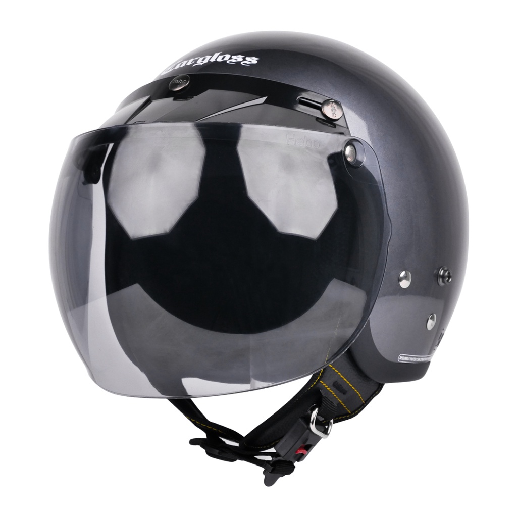 Jual Cargloss Cfm Retro Visor Hebo Smoke Helm Half Face Anchor Grey