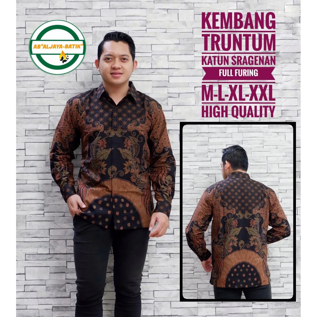 Jual Aljaya Kembang Truntum Kemeja Batik Pria Solo Lengan Panjang