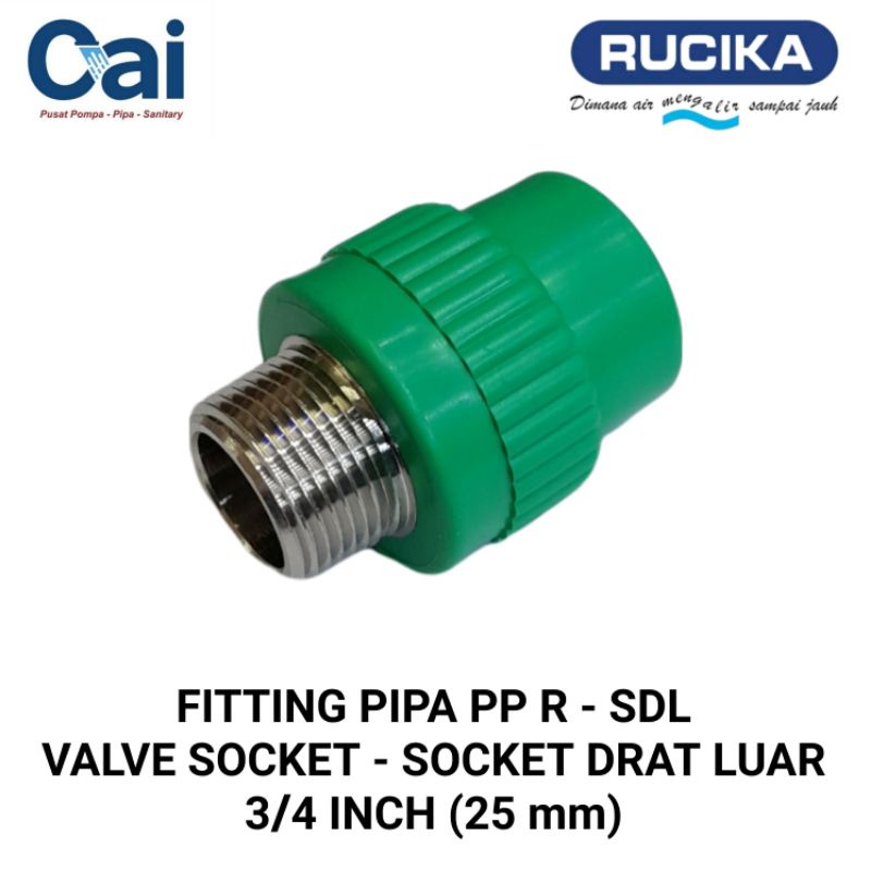 Jual Fitting Pipa Ppr Socket Drat Luar Sdl Inch Rucika