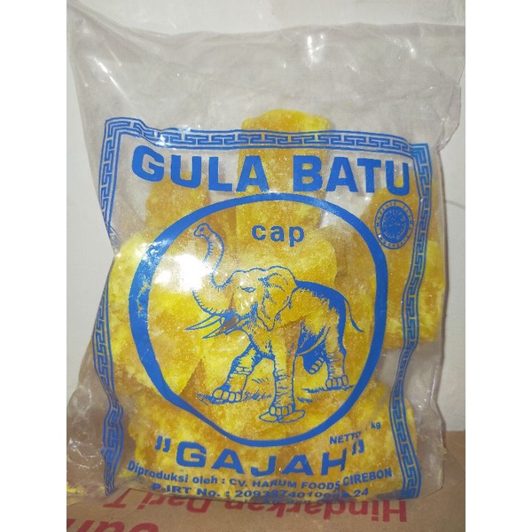 Jual Gula Batu Kuning Cap Gajah Khas Cirebon Kemasan 1 Kg Shopee