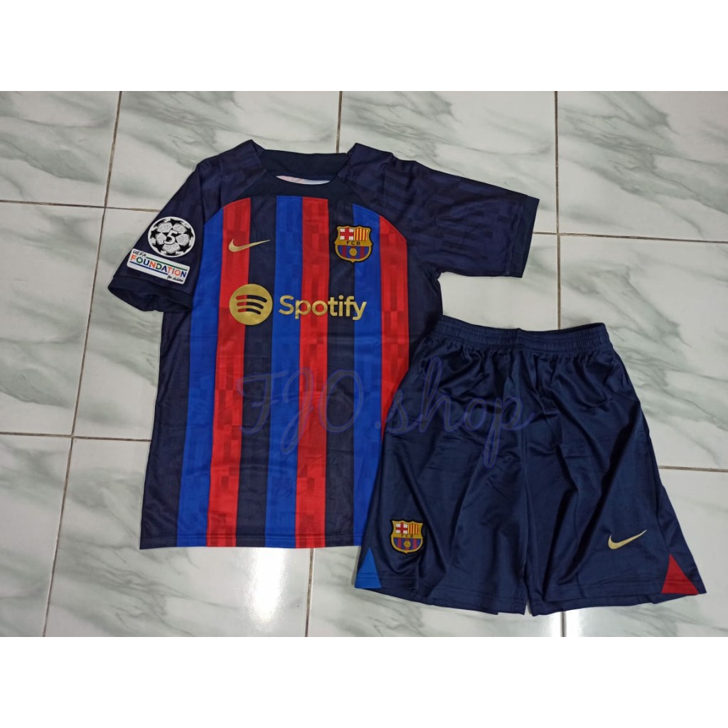 Jual JERSEY BAJU BOLA BARCELONA HOME 2022 FULL PATCH UCL SET BAJU