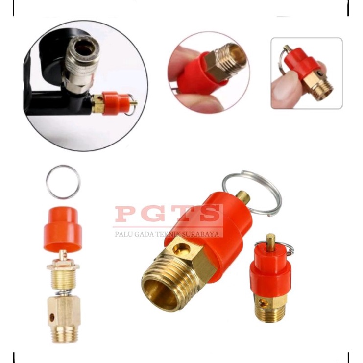 Jual Safety Valve Compressor Kran Pengaman Tekanan Kompresor Drat 1 4