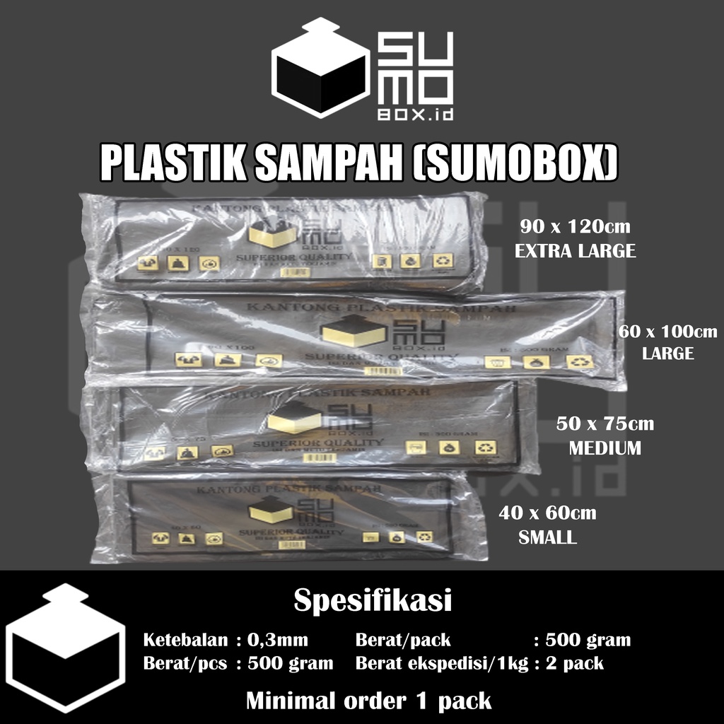 Jual Kantong Plastik Sampah Sumobox Isi 500gram Aneka Ukuran Trashbag