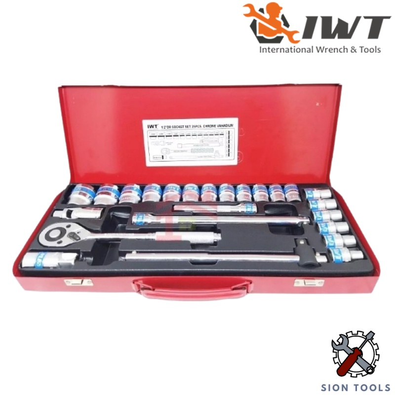 Jual IWT KUNCI SOK SET 25 PCS 1 2 INCH 6 PT 12 PT 8 32 SOCKET SET