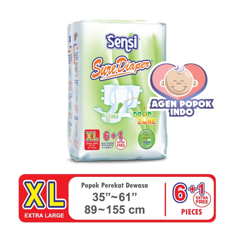 Jual SENSI SURE DIAPER Popok Dewasa Perekat XL 6 Adult Diapers Tape XL6