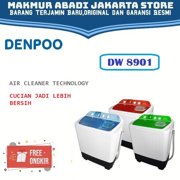 Jual MESIN CUCI 2 TABUNG DENPOO KAPASITAS 8KG DW 8901 4P Shopee