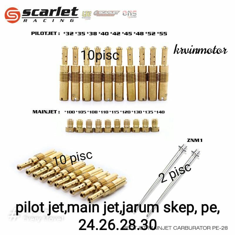 Jual Pilot Jet Main Jet Jarum Skep Original Scarlet Set Sekotak Untuk