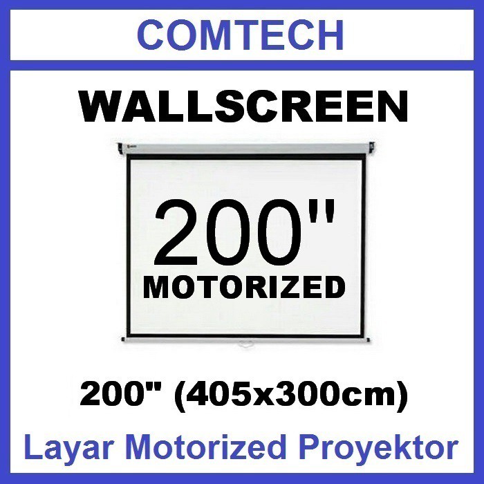 Jual Motorized Wallscreen Projector 200 Inch Layar Dinding Proyektor