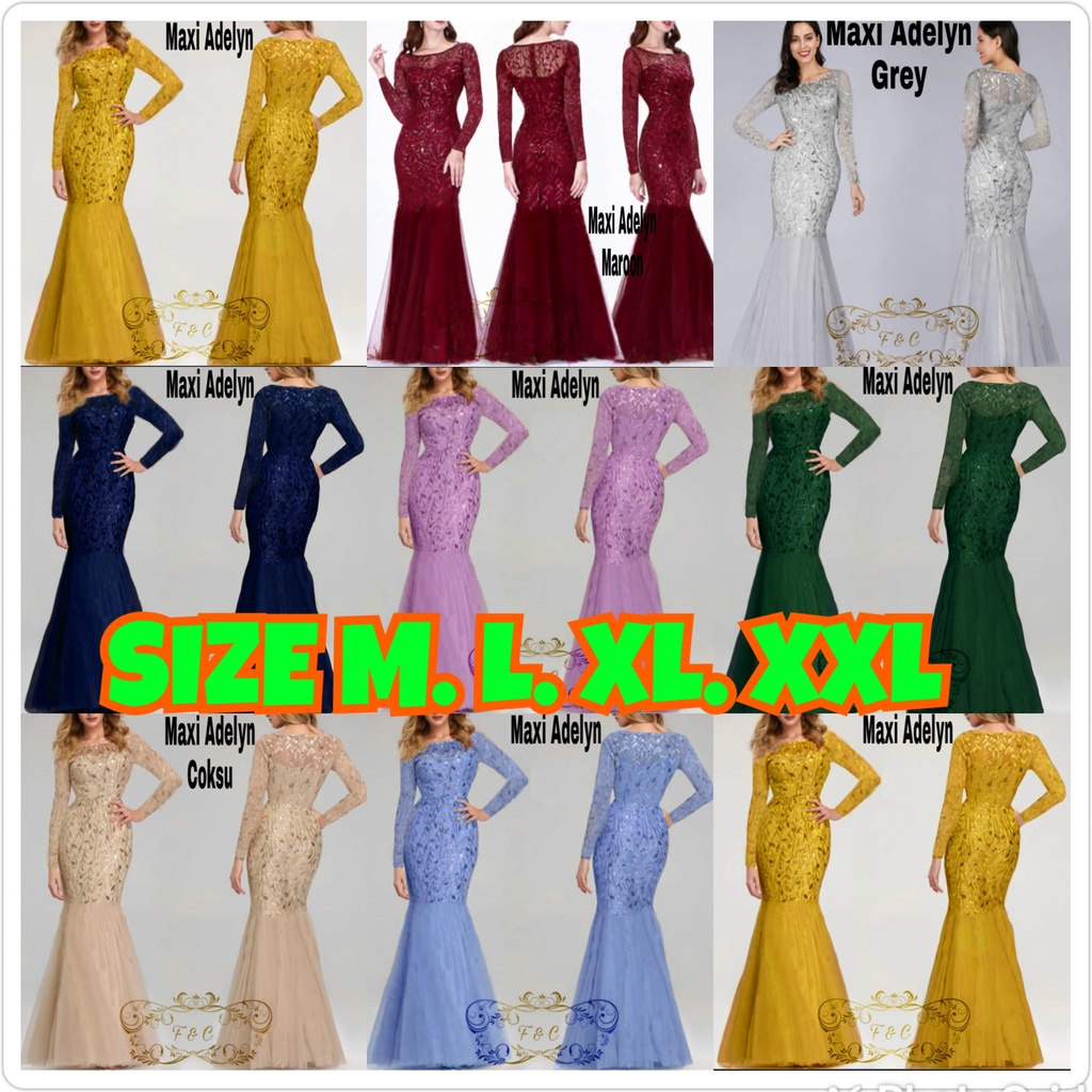 Jual Maxy Duyung Mutiara Mermaid Dress Adelyn Longdress Pesta