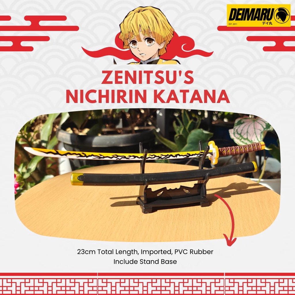 Jual Miniatur Pedang Nichirin Katana Demon Slayer Zenitsu Kimetsu No