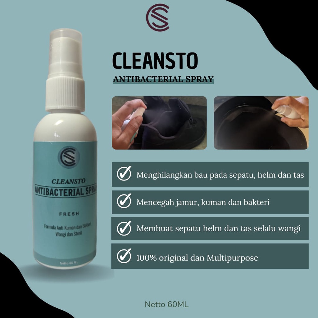 Jual Cleansto Antibakterial Spray Parfum Sepatu Parfum Helm