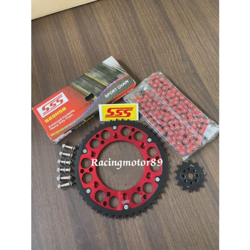 Jual Gear Set Paket 520 Roz CRF 150 CRF 230 CRF 250 Rantai SSS