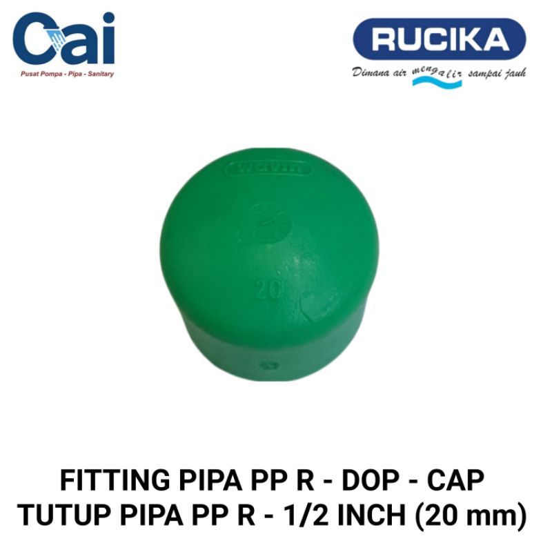 Jual Fitting Pipa Ppr Dop Cap Inch Tutup Pipa Rucika