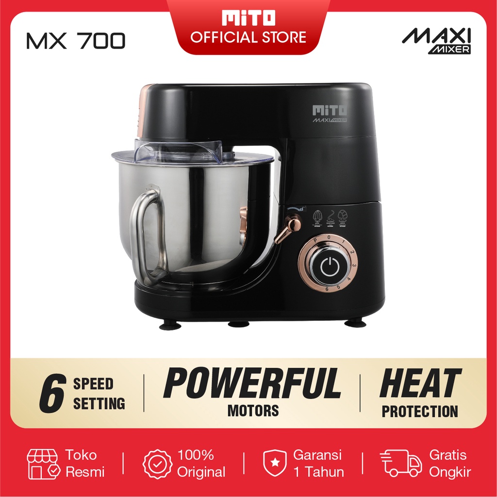 Jual Mito Stand Mixer Mx Pengaduk Adonan Kue L Maxi Mixer Black