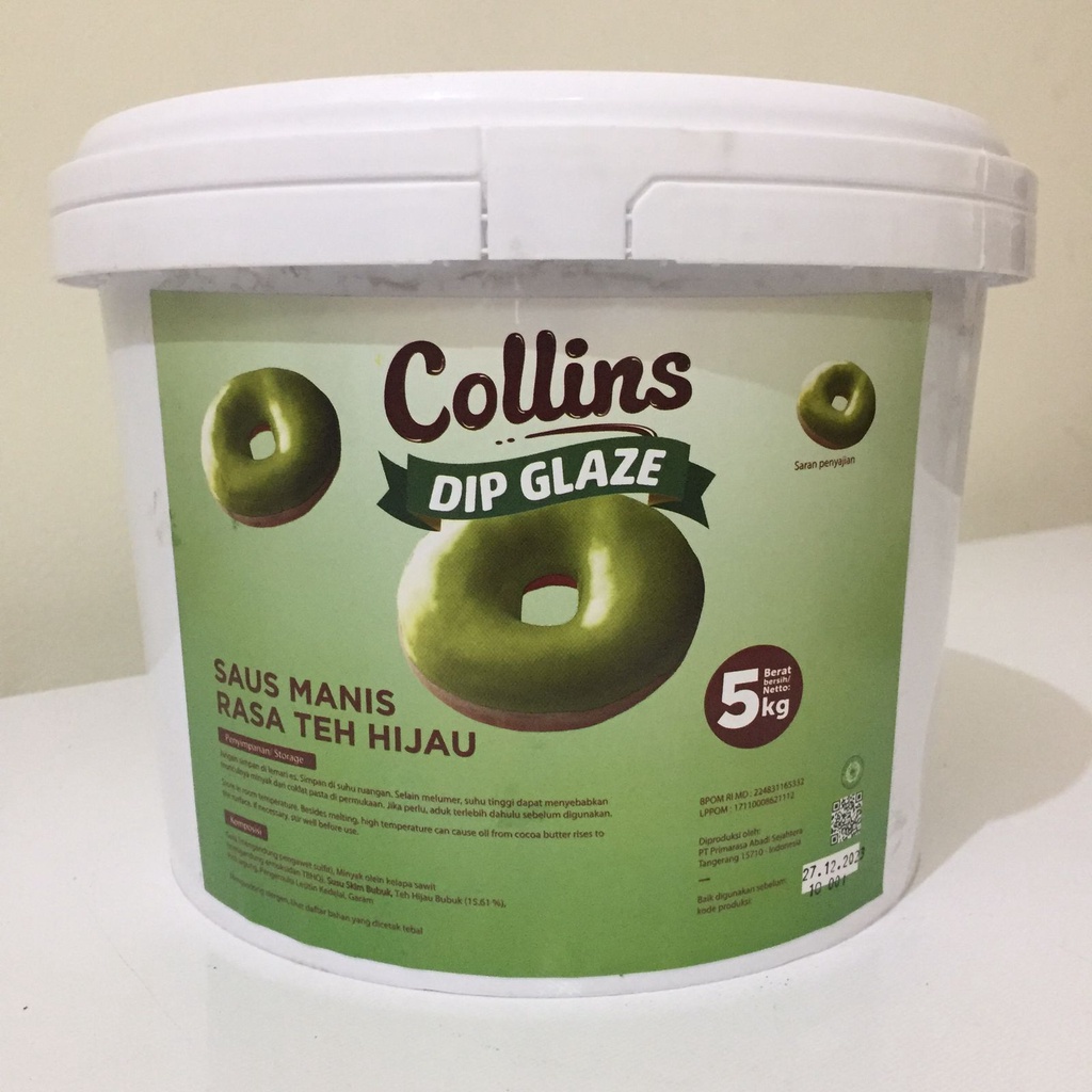 Jual COLLINS DIP GLAZE 5 KG MATCHA GREEN TEA TOPPING DONAT PISANG