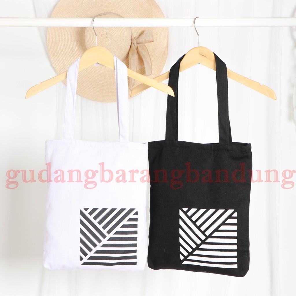 Jual Tote Bag Kanvas Wanita Dengan Resleting Desain Aesthetic Woven