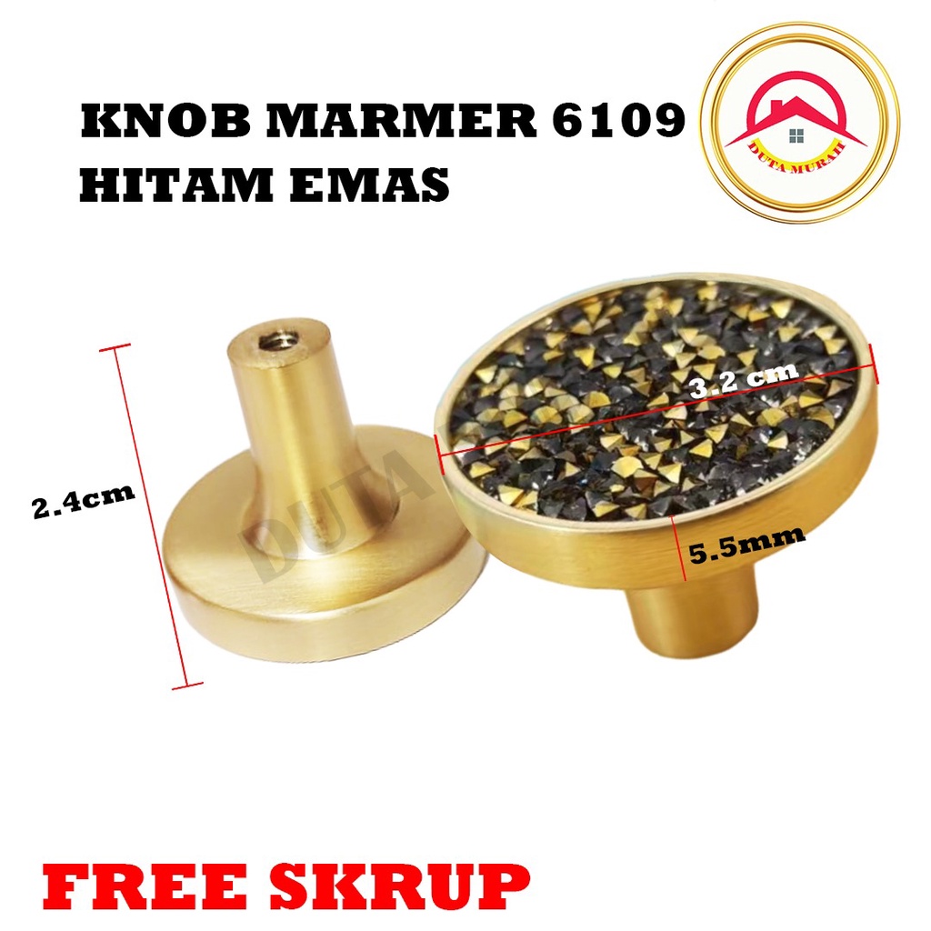 Jual Handle Marmer Knop Marmer Knop Laci 6109 Gold Putih Handle Bulat