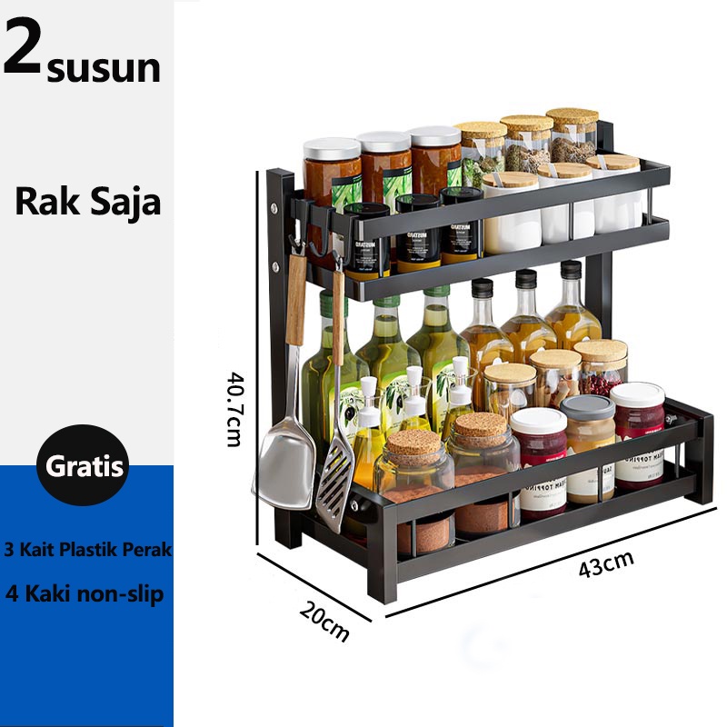 Jual COD Rak Bumbu Dapur Stainless Steel Rak Penyimpanan Dapur Rak