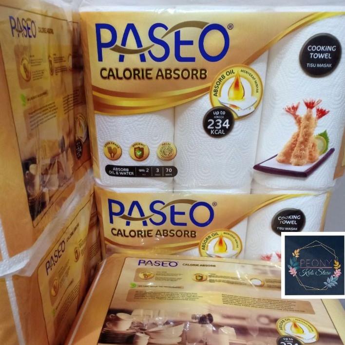 Jual Tissue Paseo Kitchen Towel 3 Roll Tisue Tisu Dapur Calorie Absorb