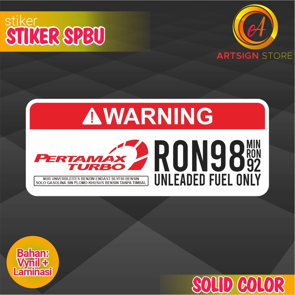 Jual Stiker Tangki Stiker Bahan Bakar PERTAMAX TURBO PERTALITE Stiker