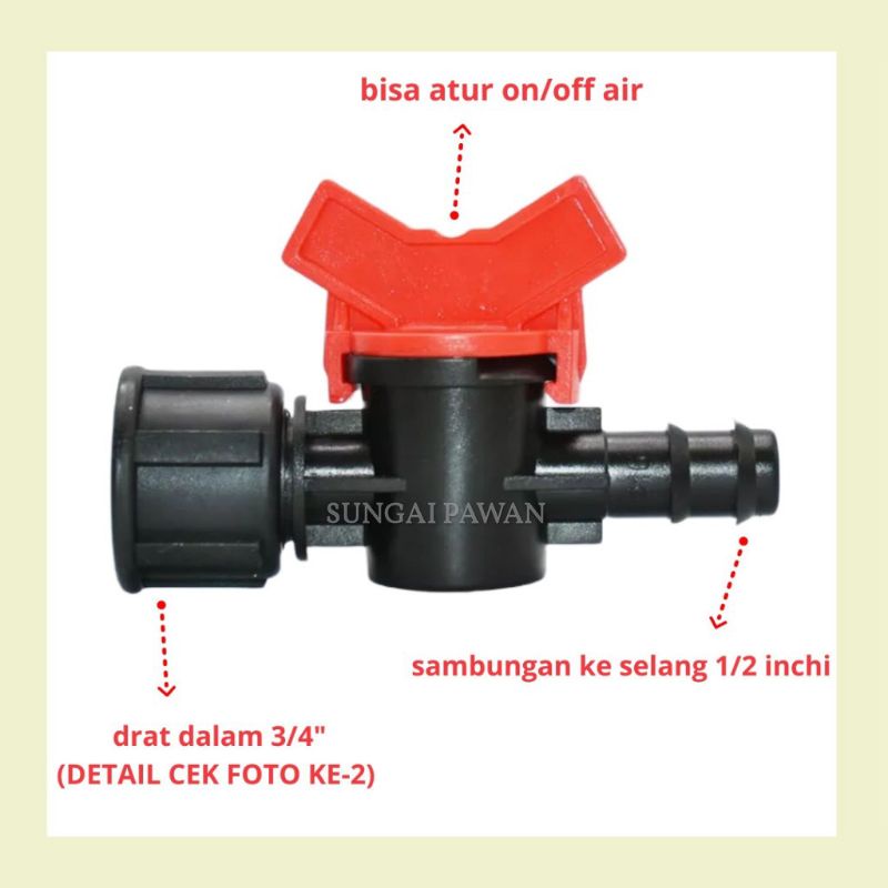 Jual Drip Tape Valve Check Kran Sambungan Konektor Drat Dalam Inchi