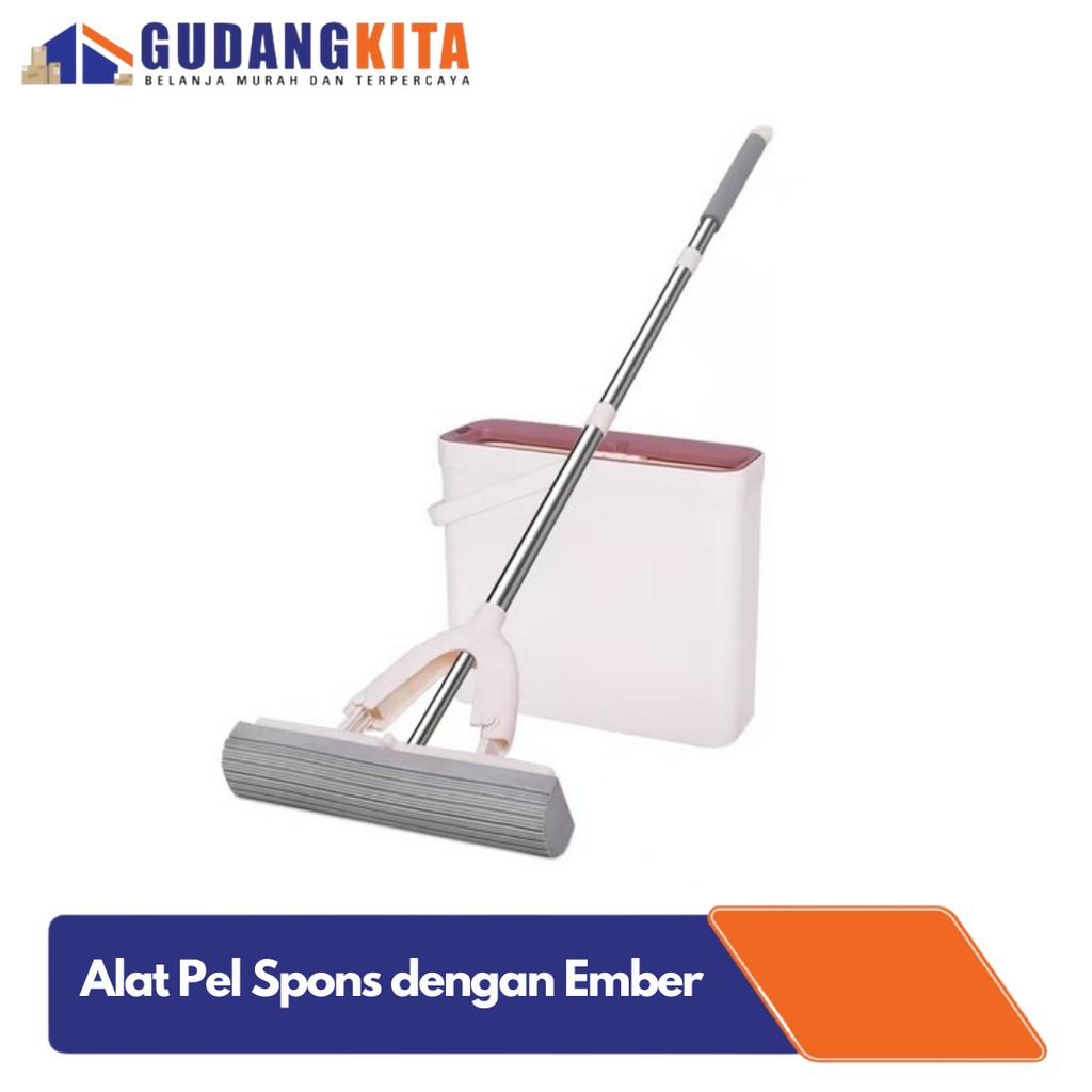 Jual Alat Pel Lantai Spons Sponge Mop Karet Dan Ember Shopee Indonesia