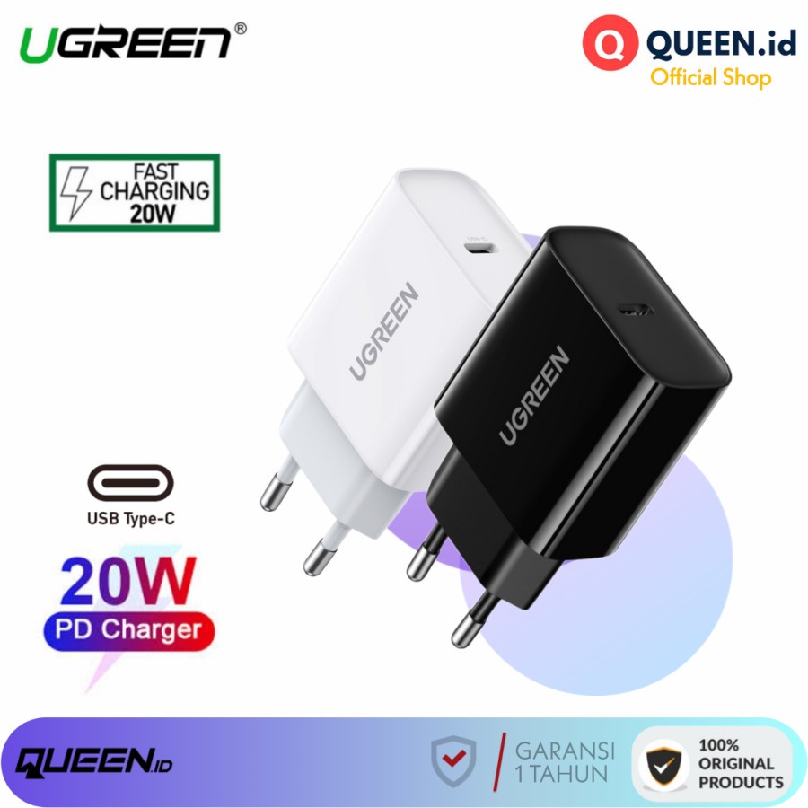 Jual Ugreen Charger Adaptor 20W PD USB TYPE C Fast Charging Power