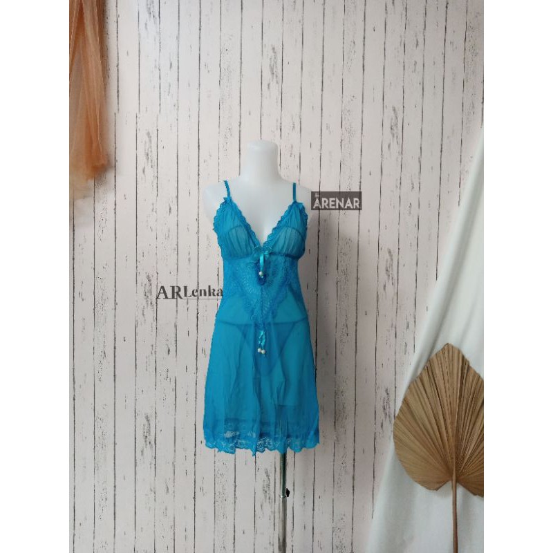 Jual K Baju Tidur Tipis Wanita Lingerie Biru Shopee Indonesia