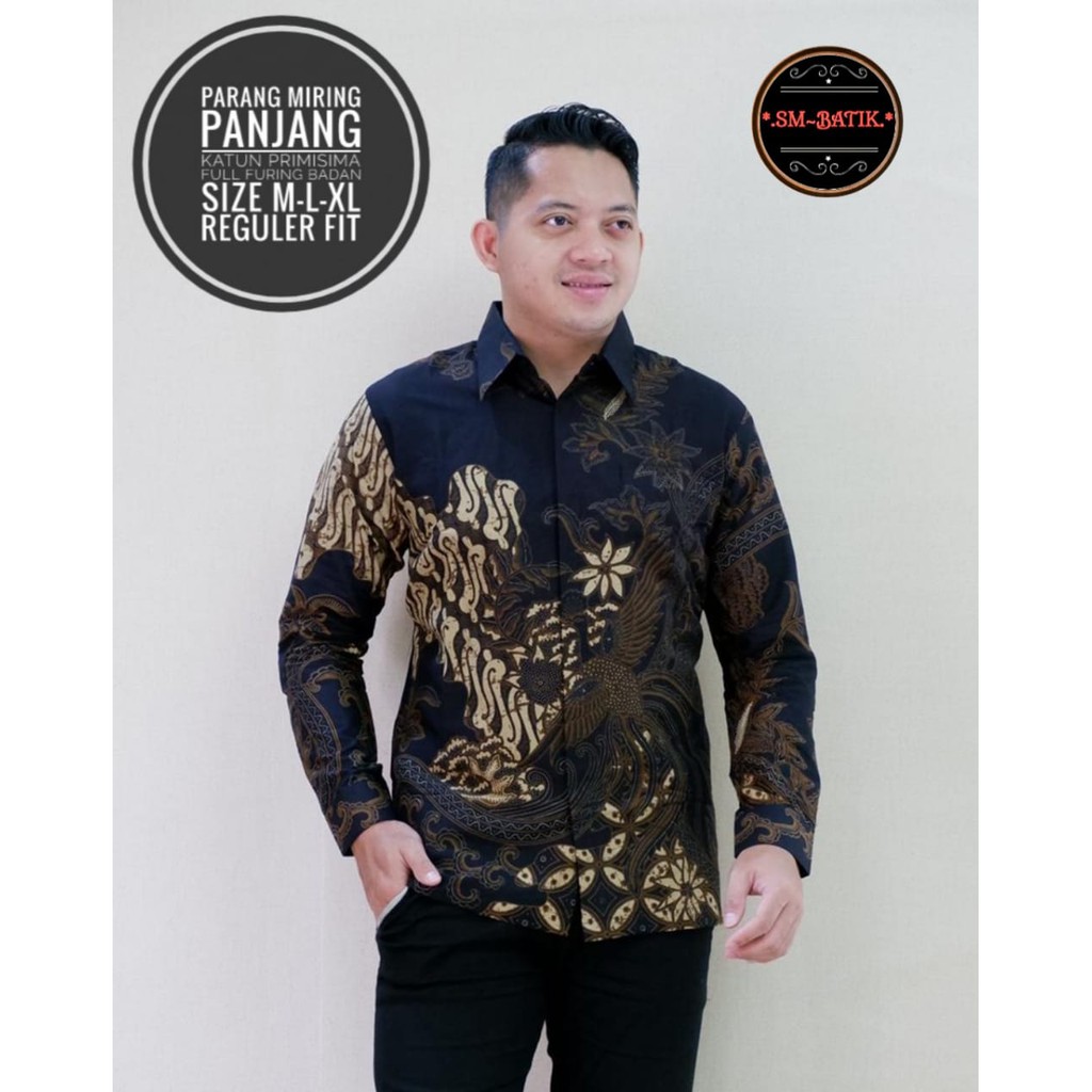 Jual Parang Miring Kemeja Baju Batik Seragam Pria Lengan Panjang