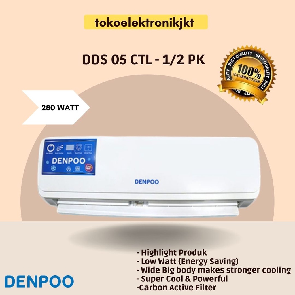 Jual DENPOO AC SPLIT DDS 05CTL UNIT ONLY 1 2 PK Shopee Indonesia