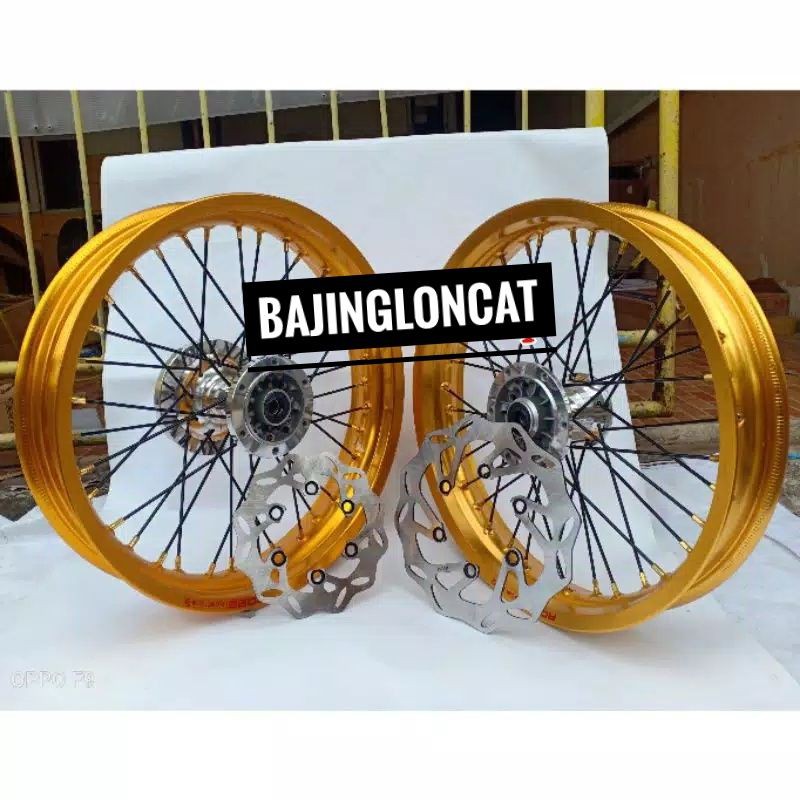 Jual Wheelset Velg Supermoto Super Moto YAMAHA WR155R Pakai Tromol ORI