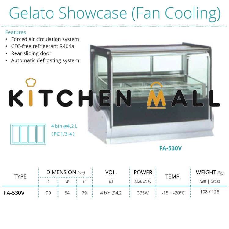 Jual Geafa V Showcase Memajang Es Krim Ice Cream Scooping Cabinet