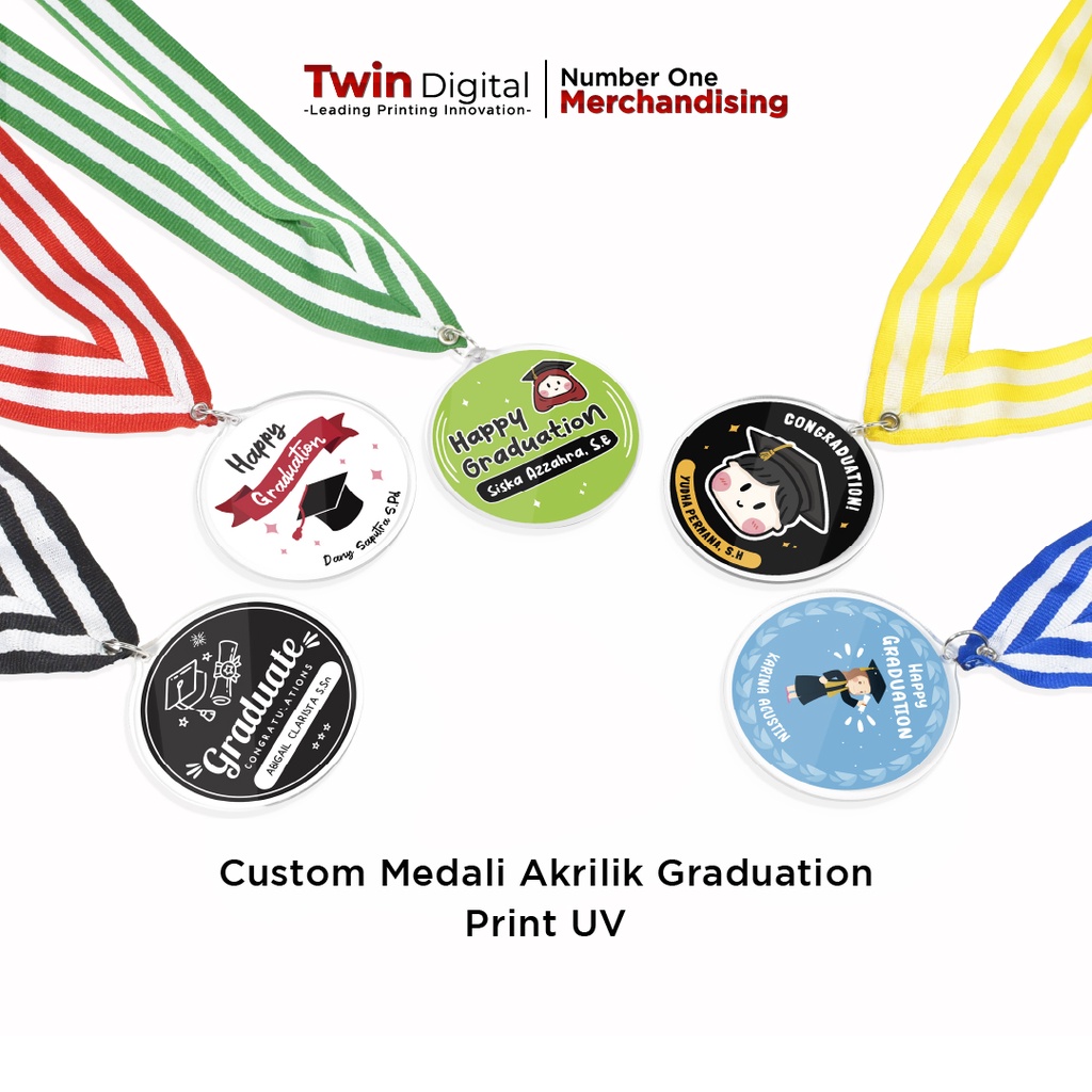 Jual Twindigital Custom Kalung Medali Graduation Medali Akrilik