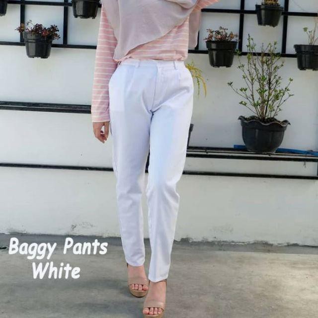 Jual Khansa Store New Baggy Pants Latte Nude Beige Ivory Maroon Dusty