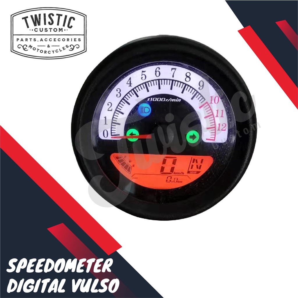 Jual Speedometer Digital Bulat Vulso Motor Custom Universal Bober