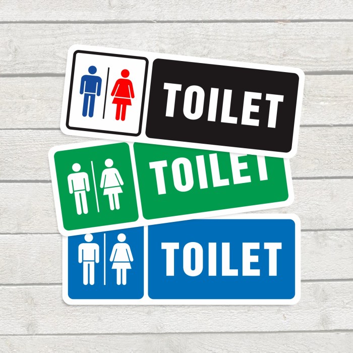 Jual Sticker Label Sign Vinyl Stiker Marka Pintu Toilet Kamar Mandi 9 X